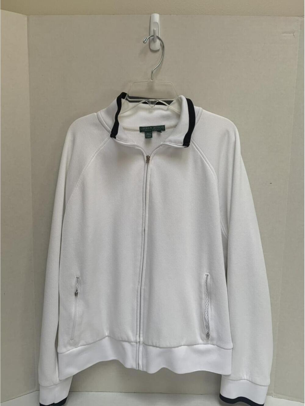 Lauren Active by Ralph Lauren White Track Jacket Size XL